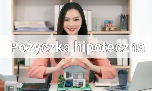 Kobieta chroni model domu, symbolizując bezpieczeństwo kredytu pod zastaw mieszkania.