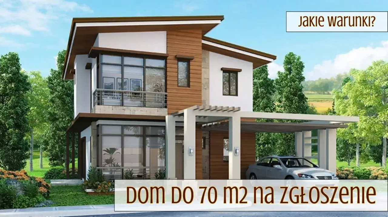 Nowoczesny dom 70m2 bez pozwolenia, zadaszone miejsce parkingowe i piękny ogród. Sprawdź warunki budowy!