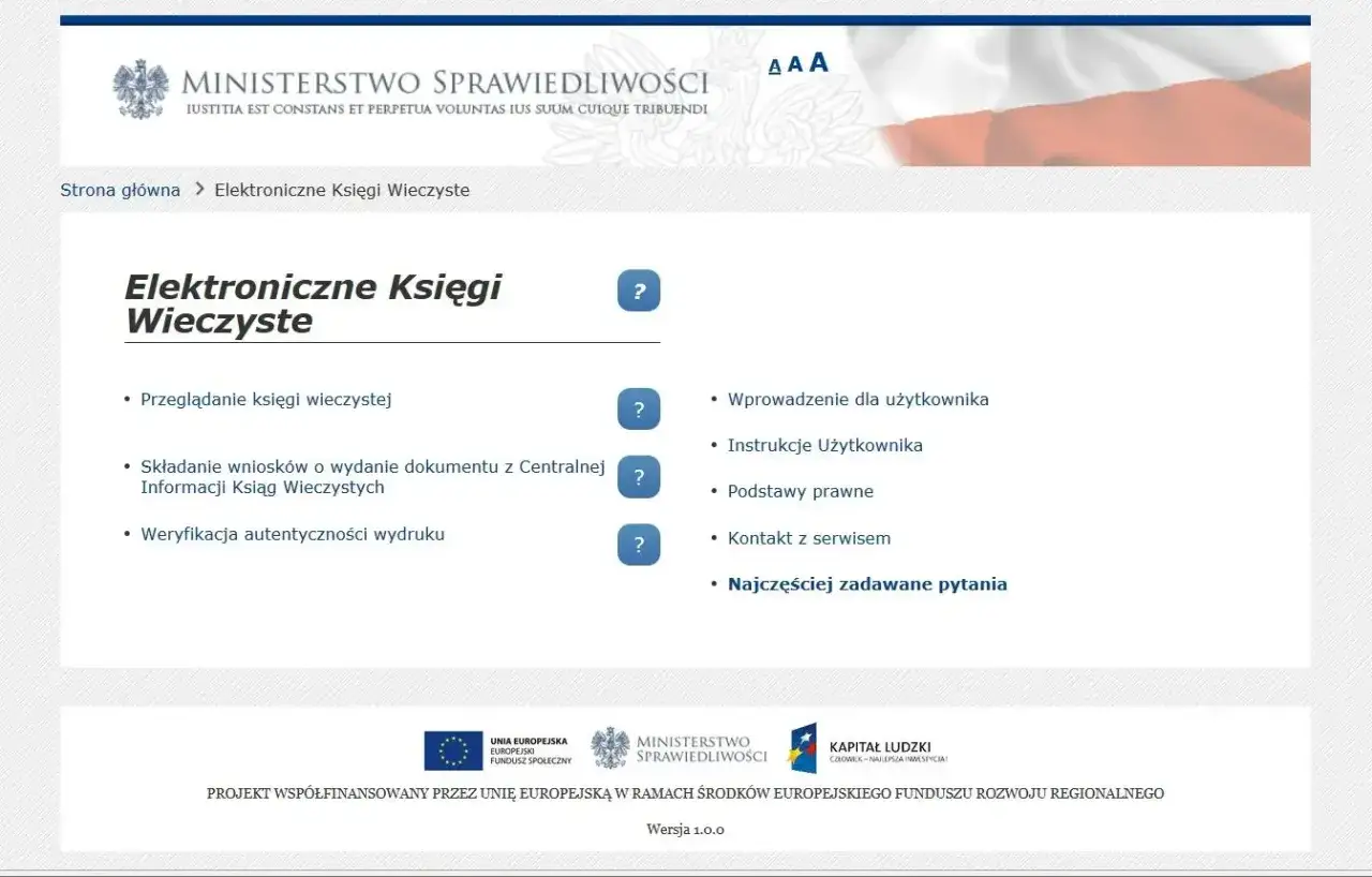 Elektroniczne Księgi Wieczyste: przeglądanie, składanie wniosków, weryfikacja wydruku. Odpis z księgi wieczystej dostępny online.